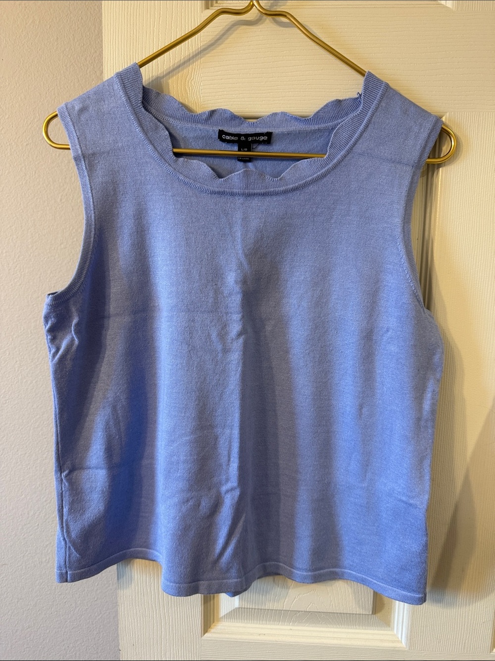 Cable & Gauge Light periwinkle blue Sleeveless Knit Tank